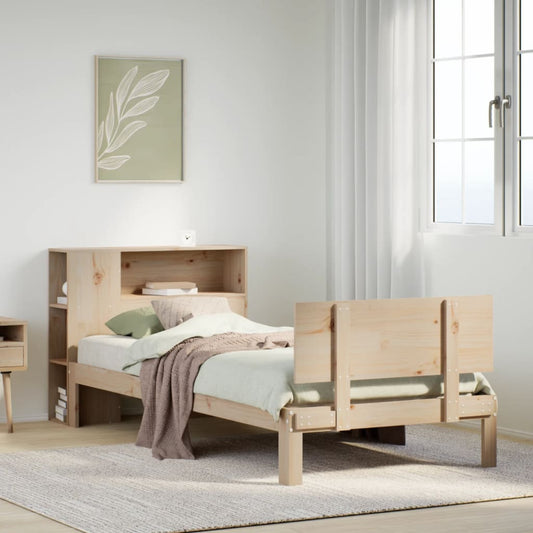 Letto Libreria senza Materasso 100x200 cm in Legno di Pino - homemem39