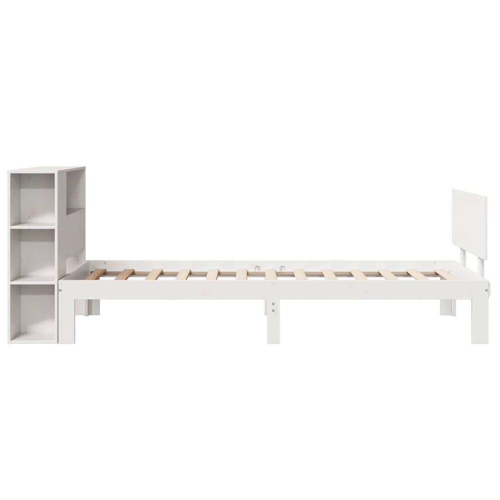 Letto Libreria senza Materasso Bianco 100x200 cm Legno di Pino - homemem39