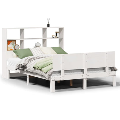 Letto Libreria senza Materasso Bianco 140x190 cm Legno di Pino - homemem39
