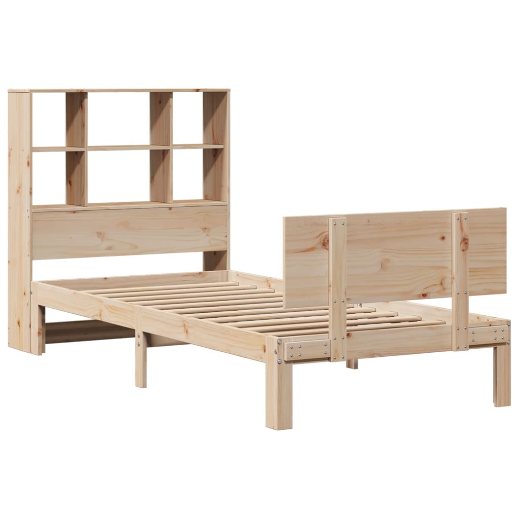Letto Libreria senza Materasso 90x200 cm Legno Massello Pino - homemem39