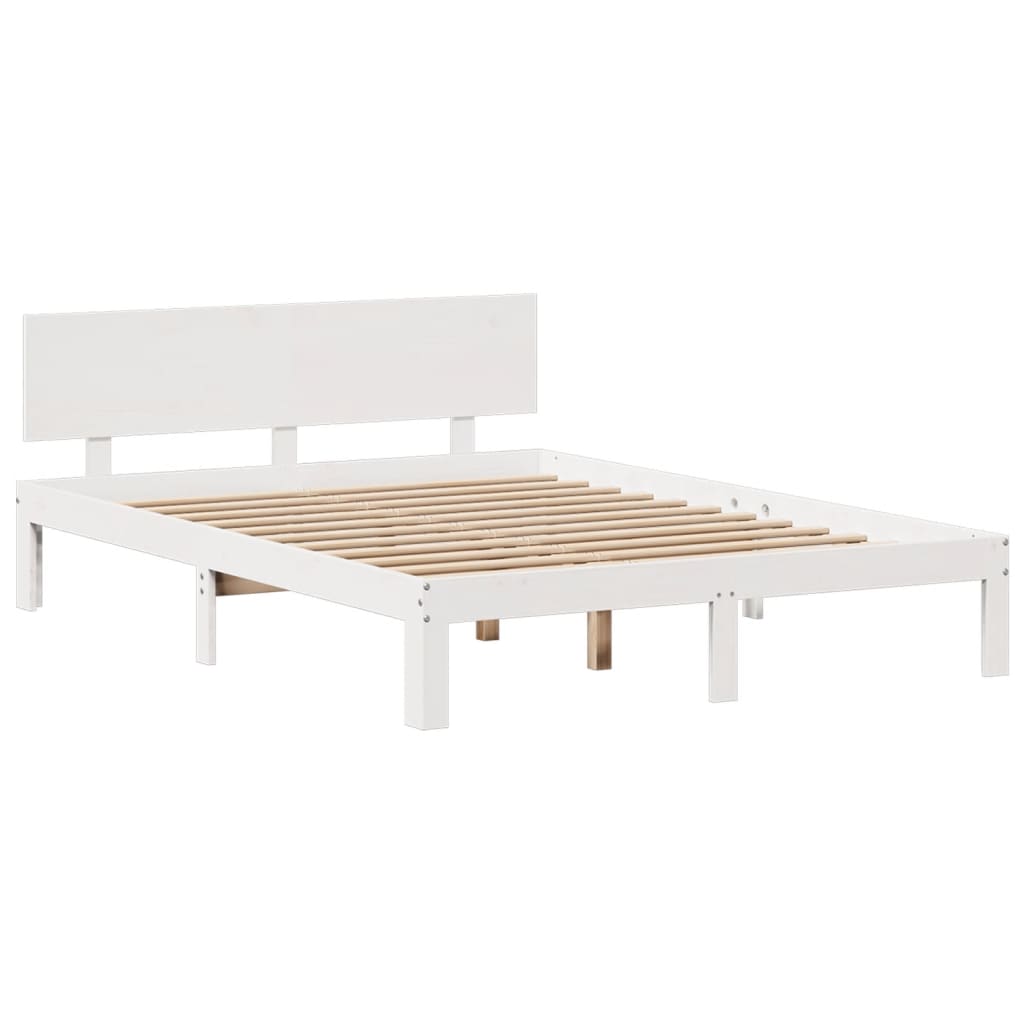 Letto Libreria senza Materasso Bianco 120x200 cm Legno di Pino - homemem39