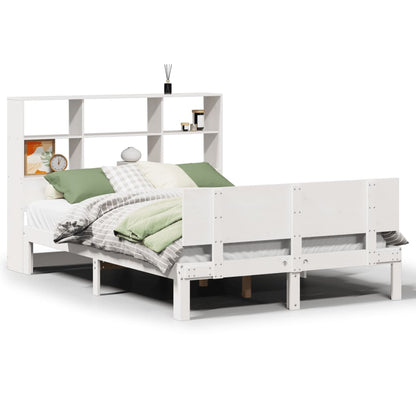 Letto Libreria senza Materasso Bianco 140x200 cm Legno di Pino - homemem39