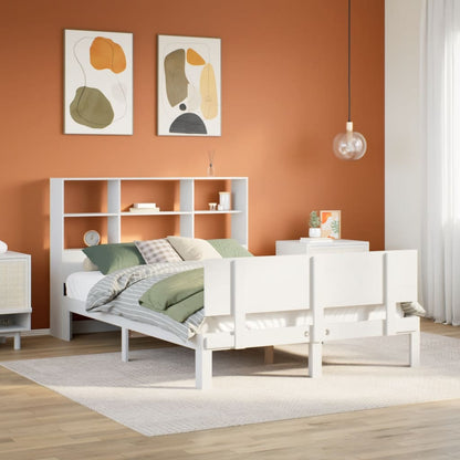 Letto Libreria senza Materasso Bianco 140x200 cm Legno di Pino - homemem39