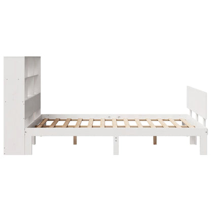 Letto Libreria senza Materasso Bianco 160x200 cm Legno di Pino - homemem39
