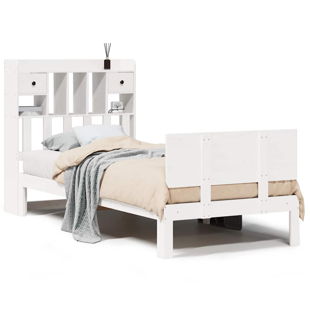 Letto con Libreria senza Materasso 75x190 cm in Legno Pino - homemem39