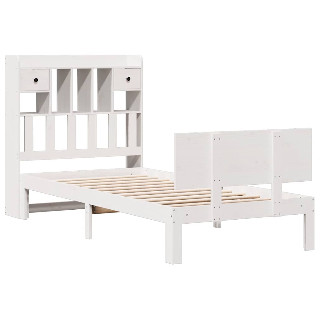 Letto con Libreria senza Materasso 75x190 cm in Legno Pino - homemem39
