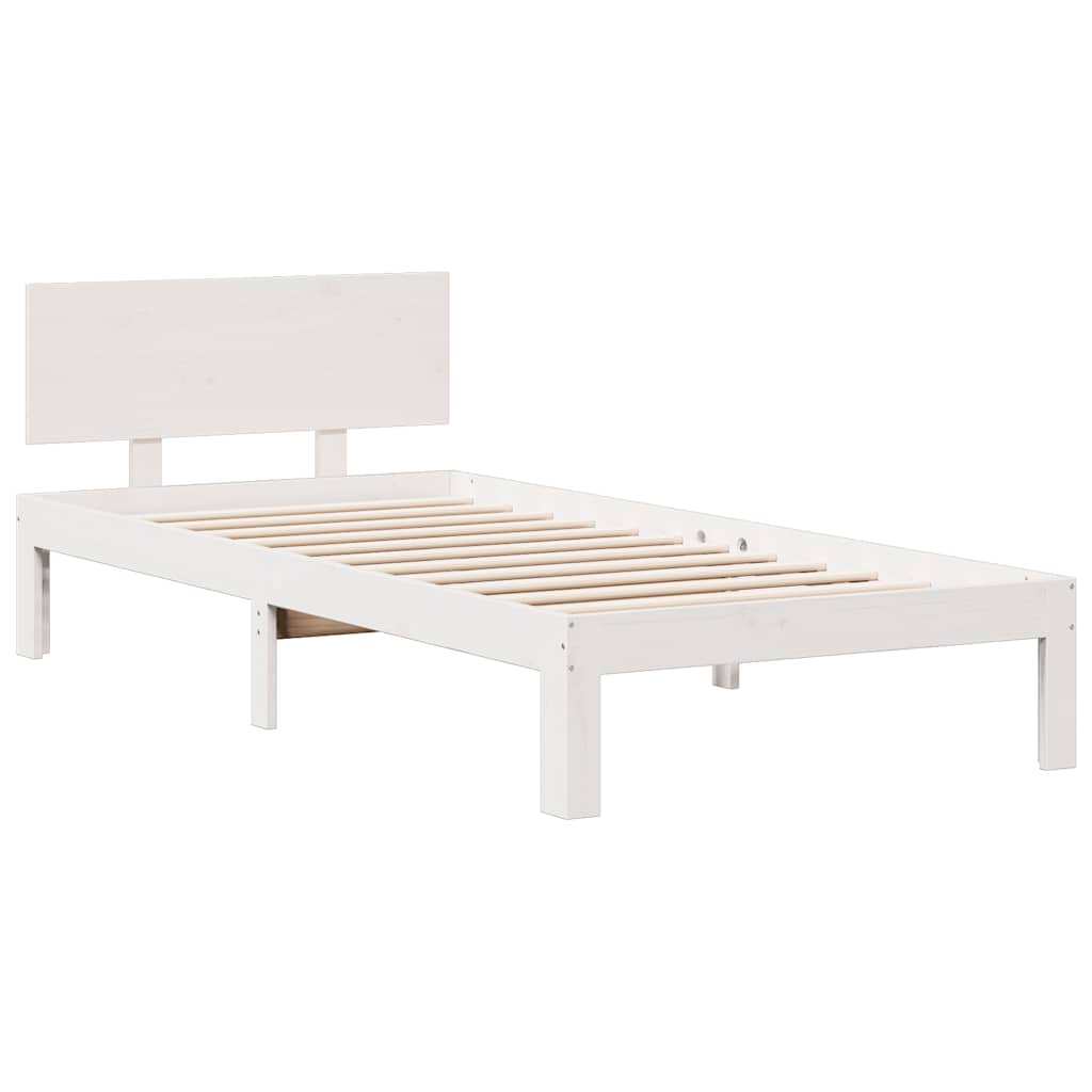 Letto con Libreria senza Materasso 75x190 cm in Legno Pino - homemem39