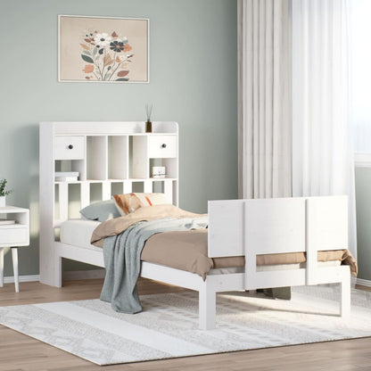 Letto con Libreria senza Materasso 75x190 cm in Legno Pino - homemem39