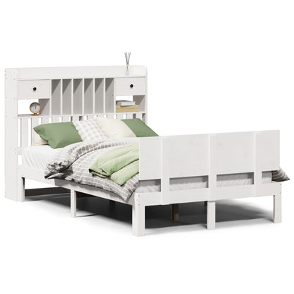 Letto Libreria senza Materasso Bianco 135x190 cm Legno di Pino - homemem39