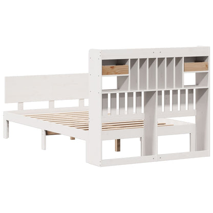 Letto Libreria senza Materasso Bianco 135x190 cm Legno di Pino - homemem39