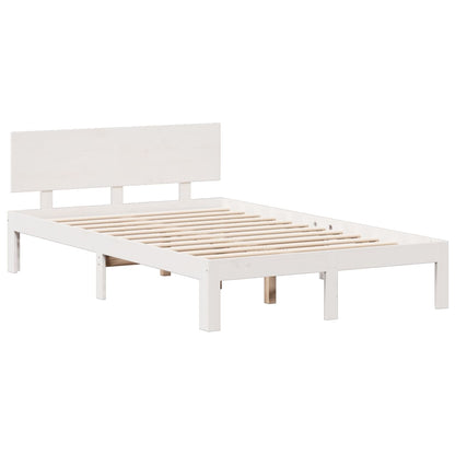 Letto Libreria senza Materasso Bianco 135x190 cm Legno di Pino - homemem39