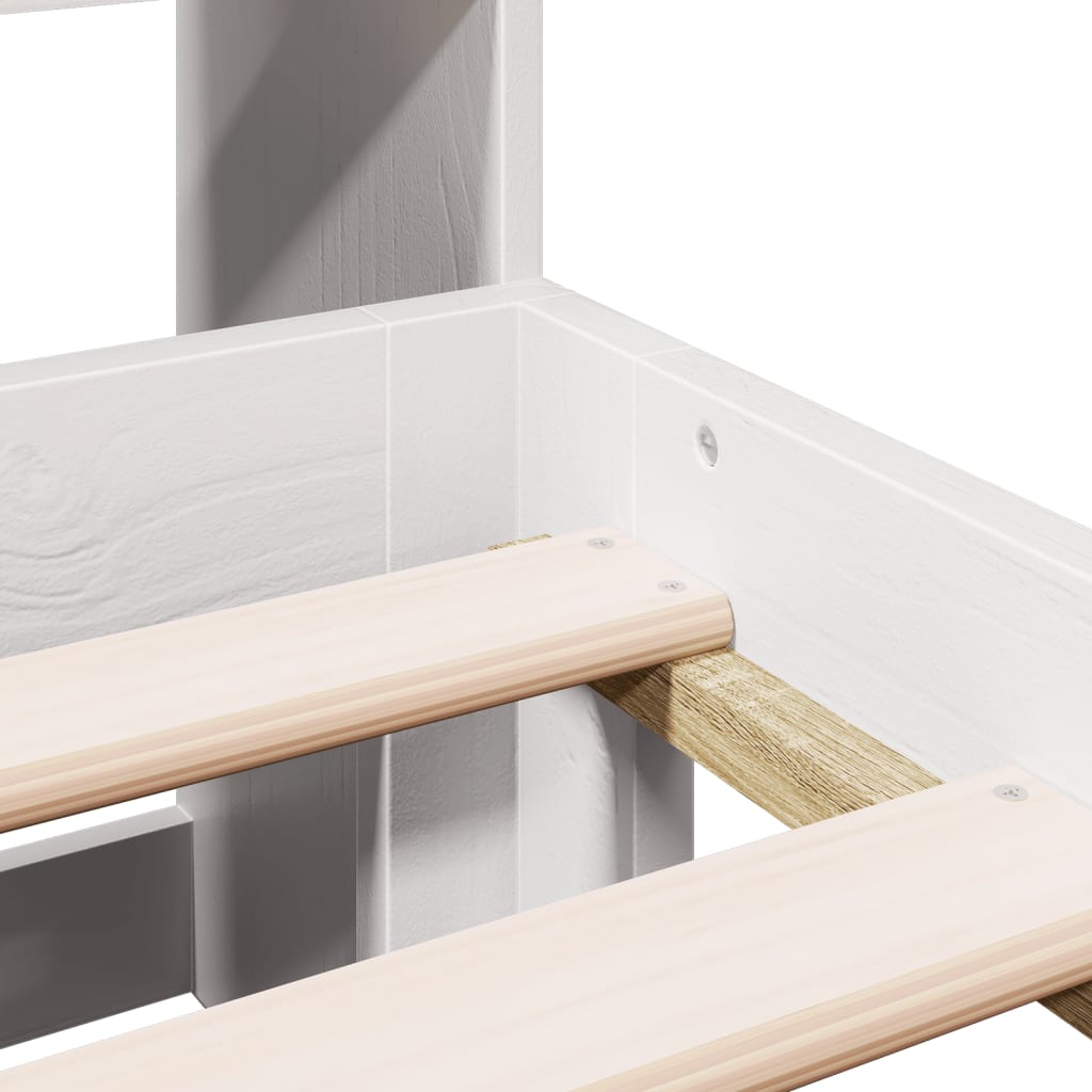 Letto Libreria senza Materasso Bianco 140x190 cm Legno di Pino - homemem39