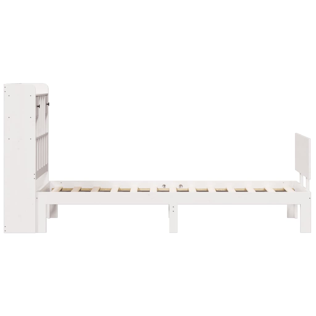 Letto Libreria senza Materasso Bianca 90x200 cm Legno di Pino - homemem39
