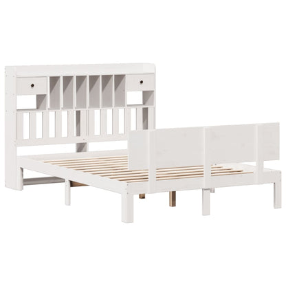 Letto Libreria senza Materasso Bianco 140x200 cm Legno di Pino - homemem39