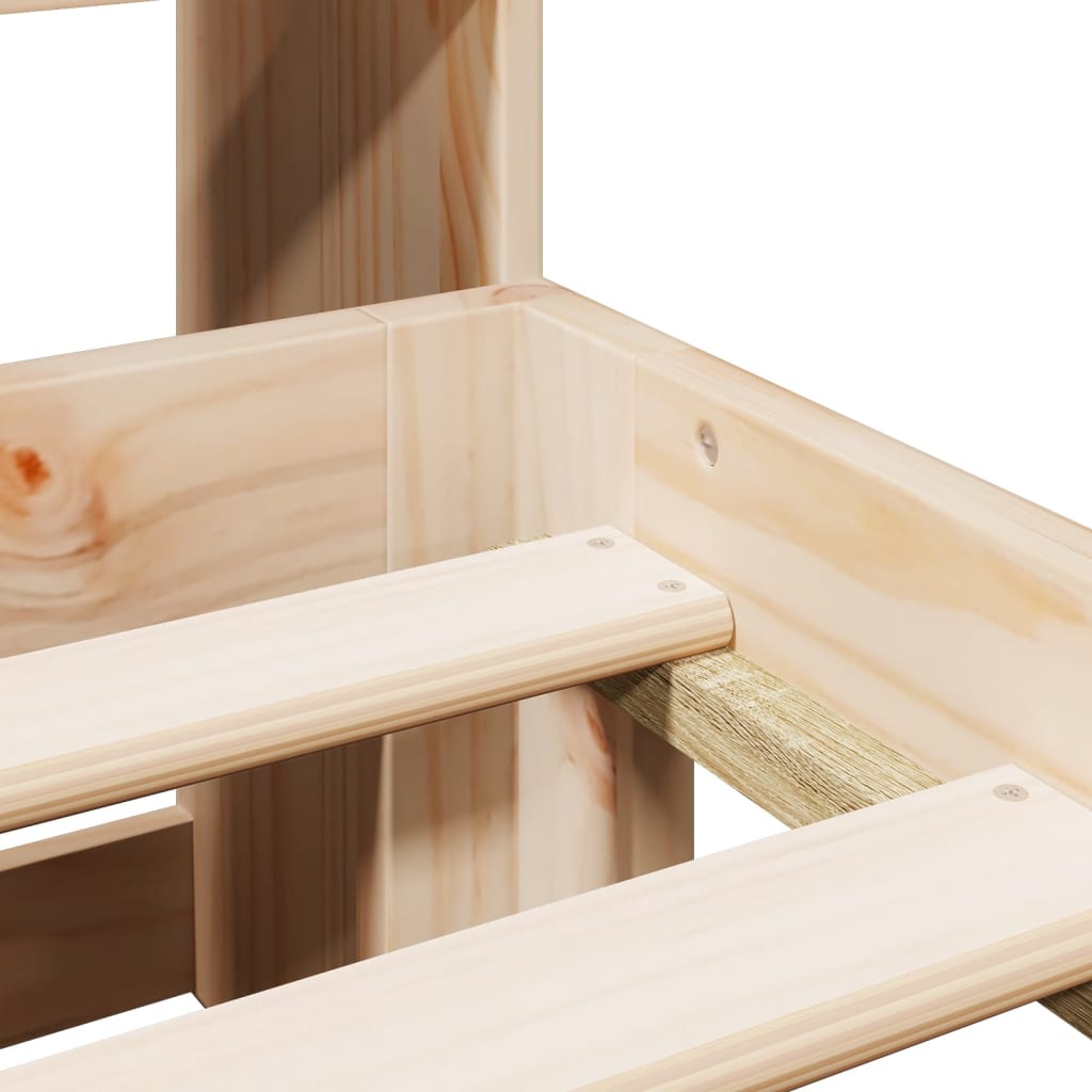 Letto Libreria senza Materasso 150x200 cm in Legno di Pino - homemem39