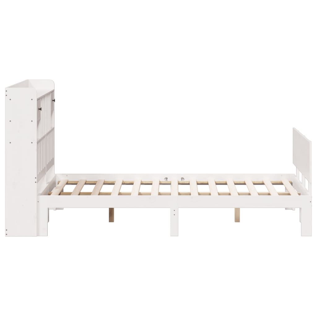 Letto Libreria senza Materasso Bianco 150x200 cm Legno di Pino - homemem39