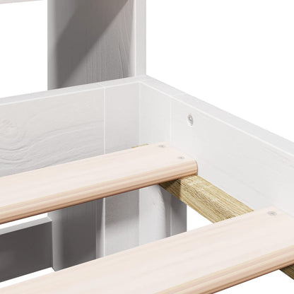 Letto Libreria senza Materasso Bianco 160x200 cm Legno di Pino - homemem39