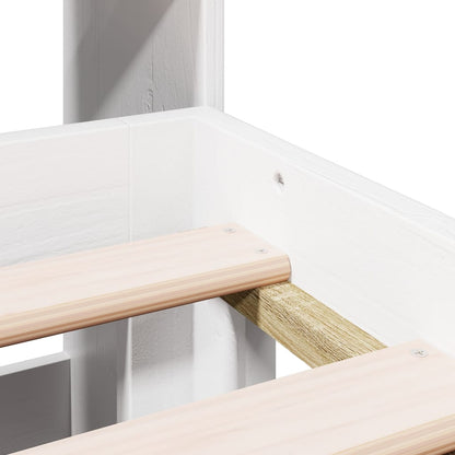 Giroletto con Libreria senza Materasso 180x200 cm in Legno Pino - homemem39