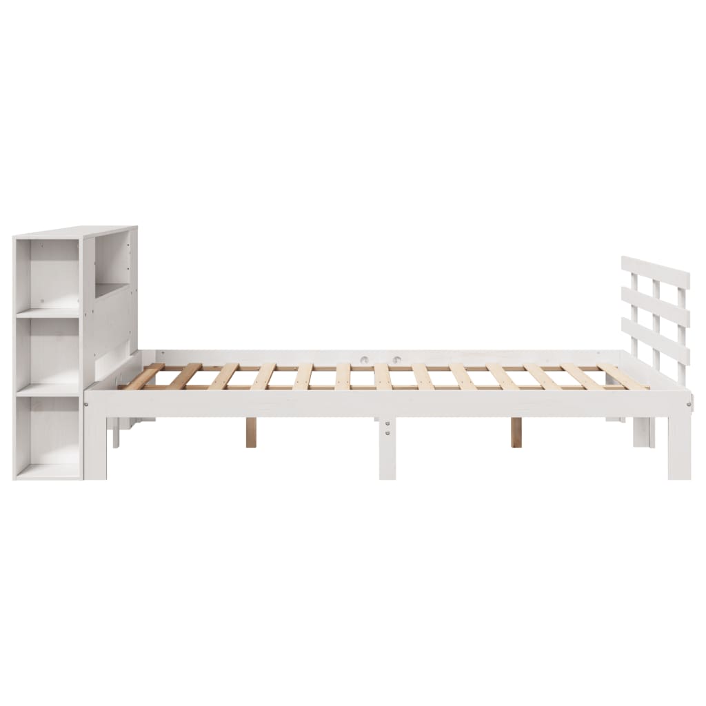 Letto Libreria senza Materasso Bianco 120x190 cm Legno di Pino - homemem39