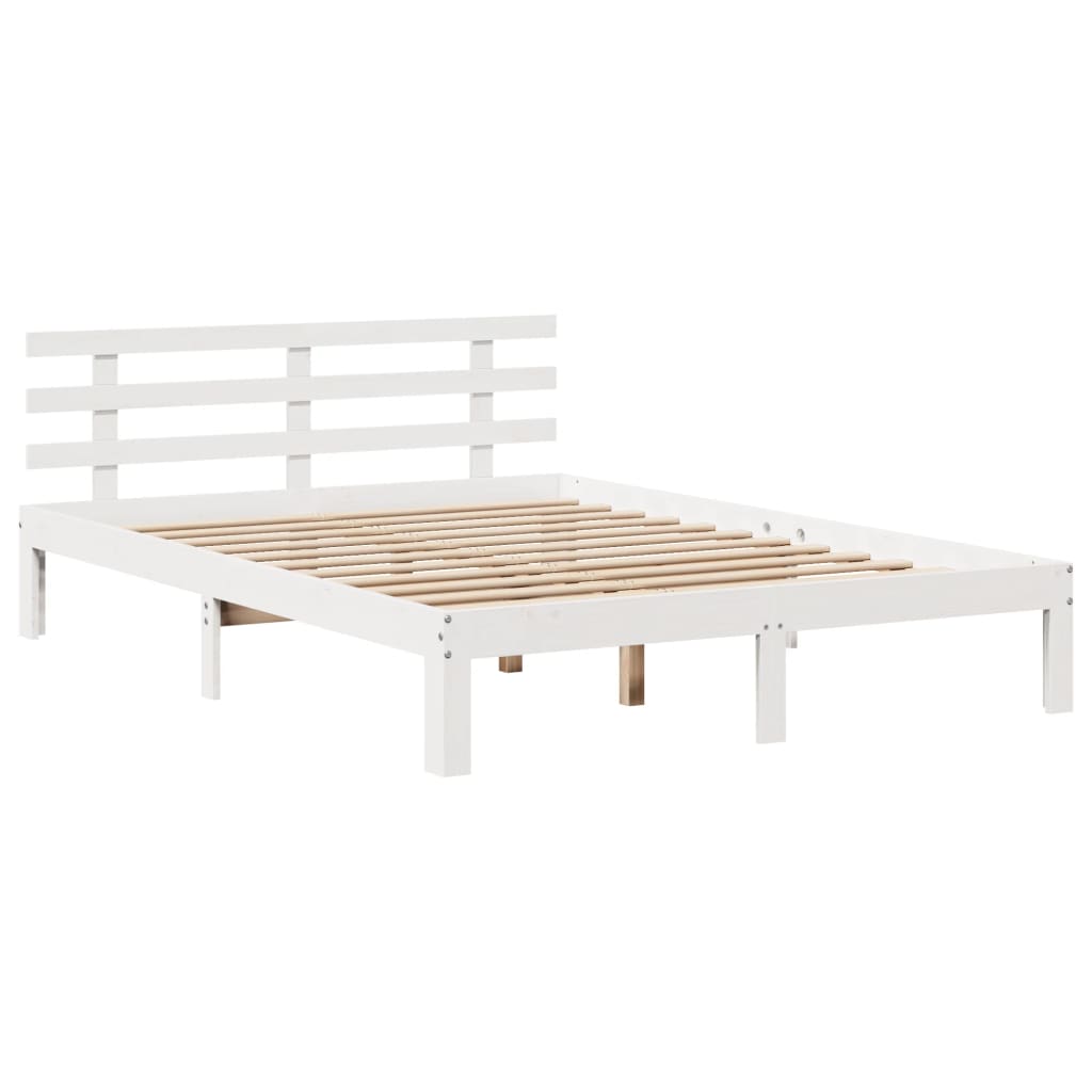 Letto Libreria senza Materasso Bianco 120x190 cm Legno di Pino - homemem39