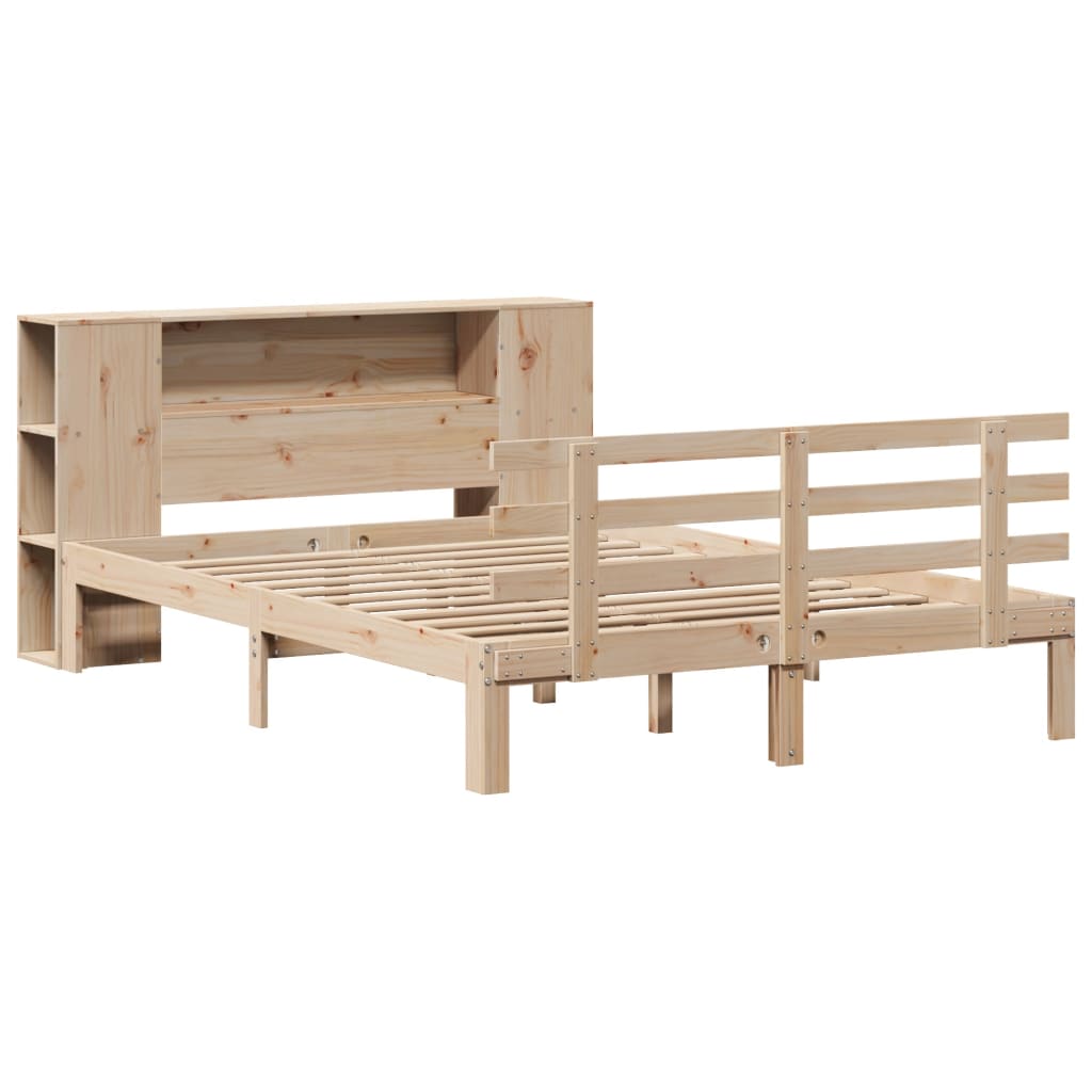 Letto Libreria senza Materasso 120x200cm Legno Massello di Pino - homemem39