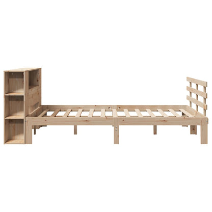 Letto Libreria senza Materasso 150x200 cm in Legno di Pino - homemem39