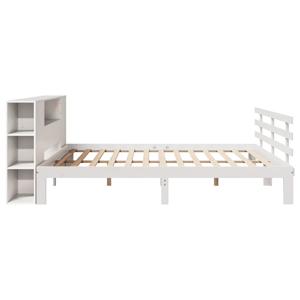 Letto Libreria senza Materasso Bianco 200x200 cm Legno di Pino - homemem39