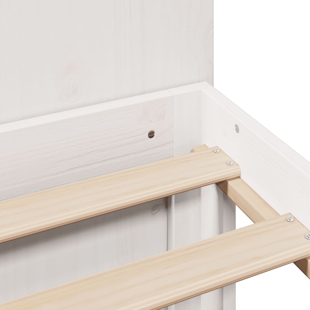 Letto Libreria senza Materasso Bianco 200x200 cm Legno di Pino - homemem39