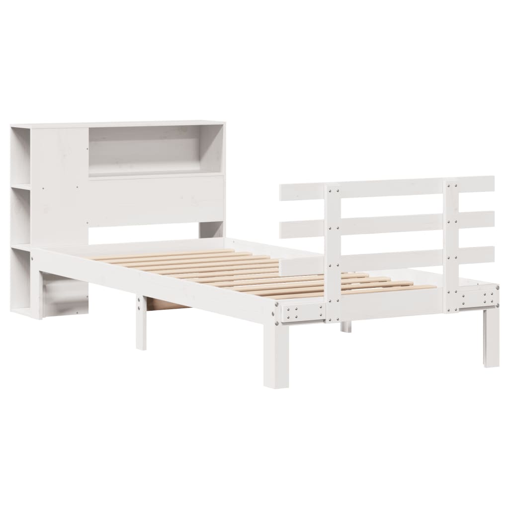 Letto con Libreria senza Materasso 75x190 cm in Legno Pino - homemem39