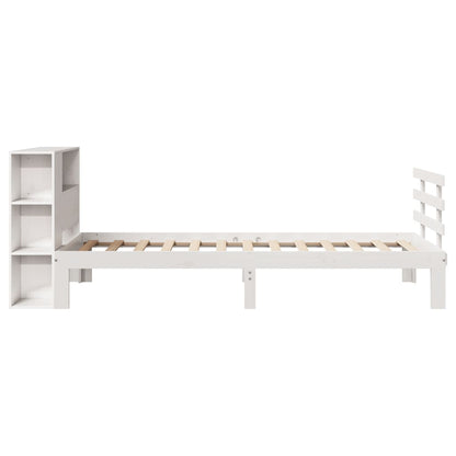 Letto Libreria senza Materasso Bianco 90x190 cm Massello Pino