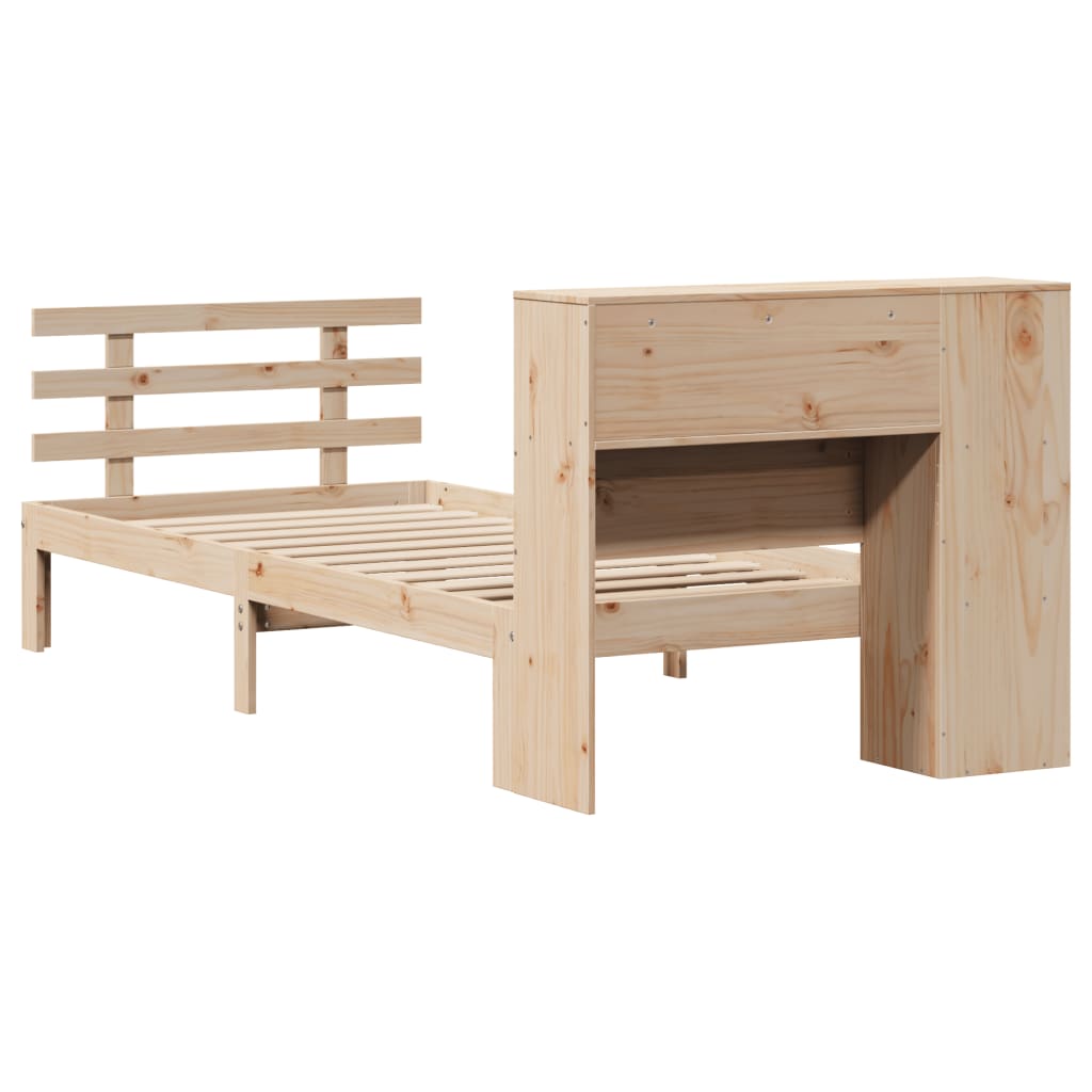 Letto Libreria senza Materasso 90x200 cm Legno Massello Pino - homemem39