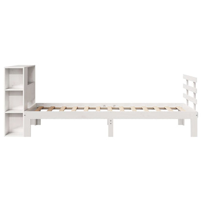 Letto Libreria senza Materasso Bianca 90x200 cm Legno di Pino