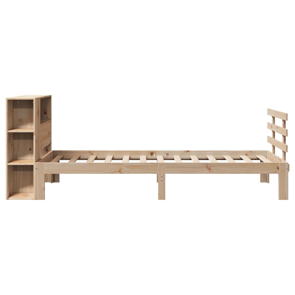 Letto Libreria senza Materasso 100x200 cm in Legno di Pino - homemem39