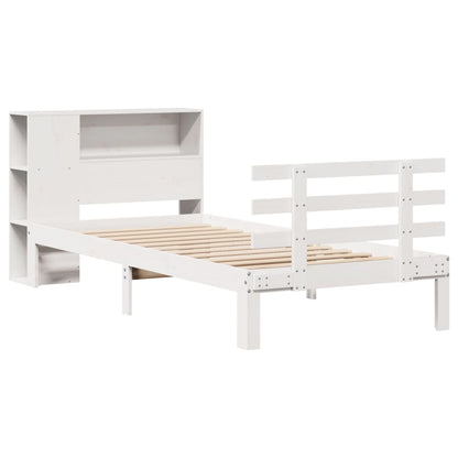 Letto Libreria senza Materasso Bianco 100x200 cm Legno di Pino - homemem39