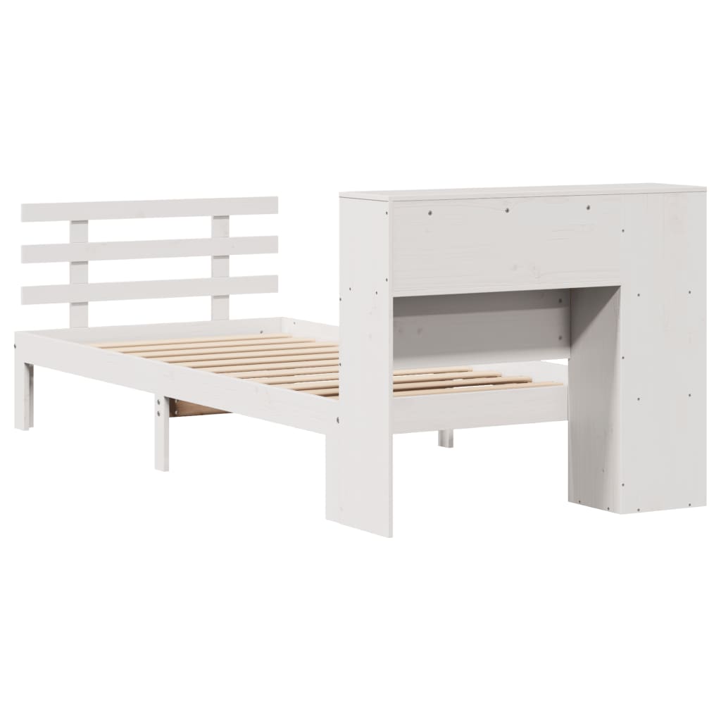 Letto Libreria senza Materasso Bianco 100x200 cm Legno di Pino - homemem39