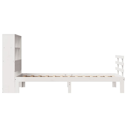Letto Libreria senza Materasso Bianco 90x190 cm Massello Pino