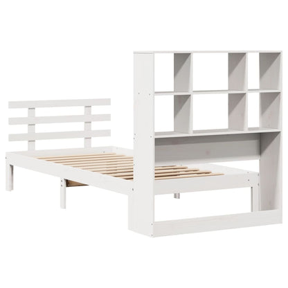 Letto Libreria senza Materasso Bianco 90x190 cm Massello Pino