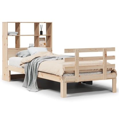 Letto Libreria senza Materasso 90x200 cm Legno Massello Pino - homemem39