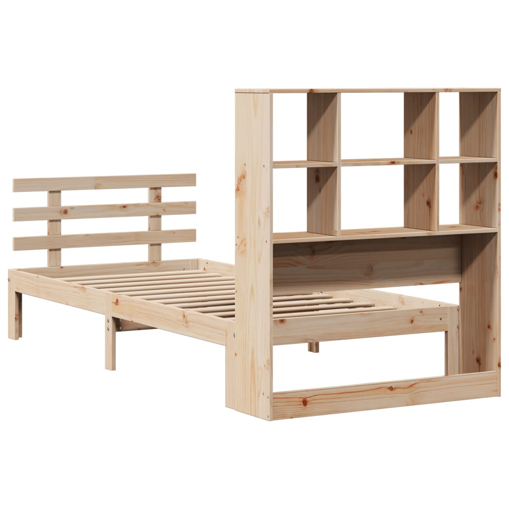 Letto Libreria senza Materasso 90x200 cm Legno Massello Pino - homemem39