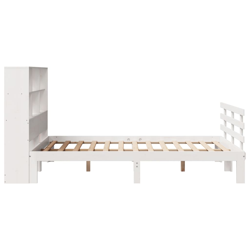 Letto Libreria senza Materasso Bianco 120x200 cm Legno di Pino - homemem39