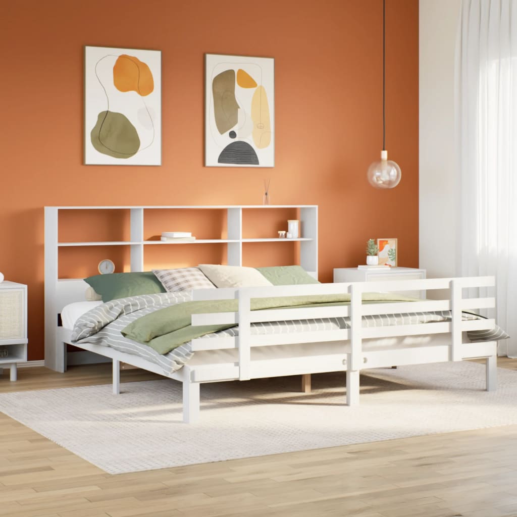 Giroletto con Libreria senza Materasso 180x200 cm in Legno Pino - homemem39