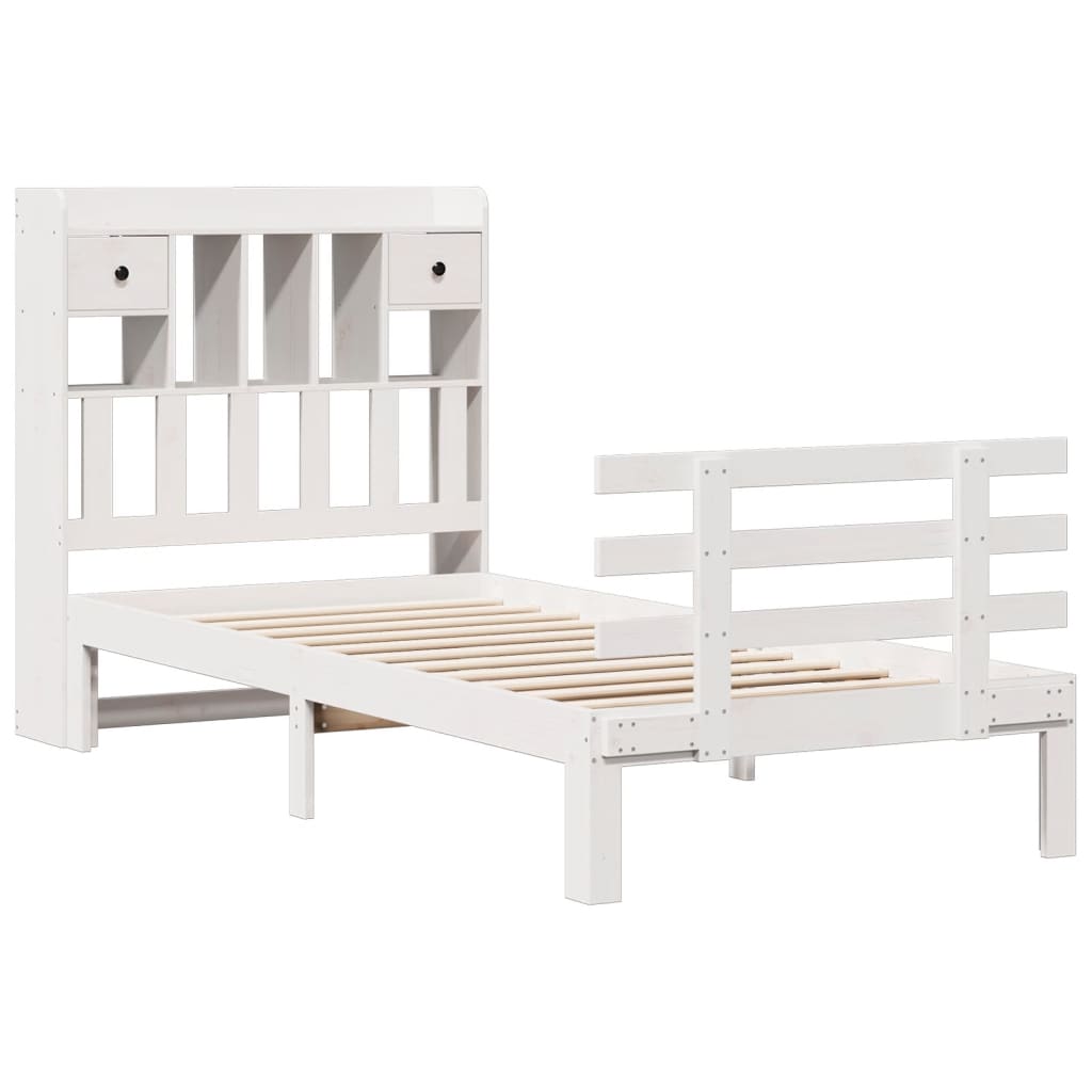 Letto con Libreria senza Materasso 75x190 cm in Legno Pino - homemem39