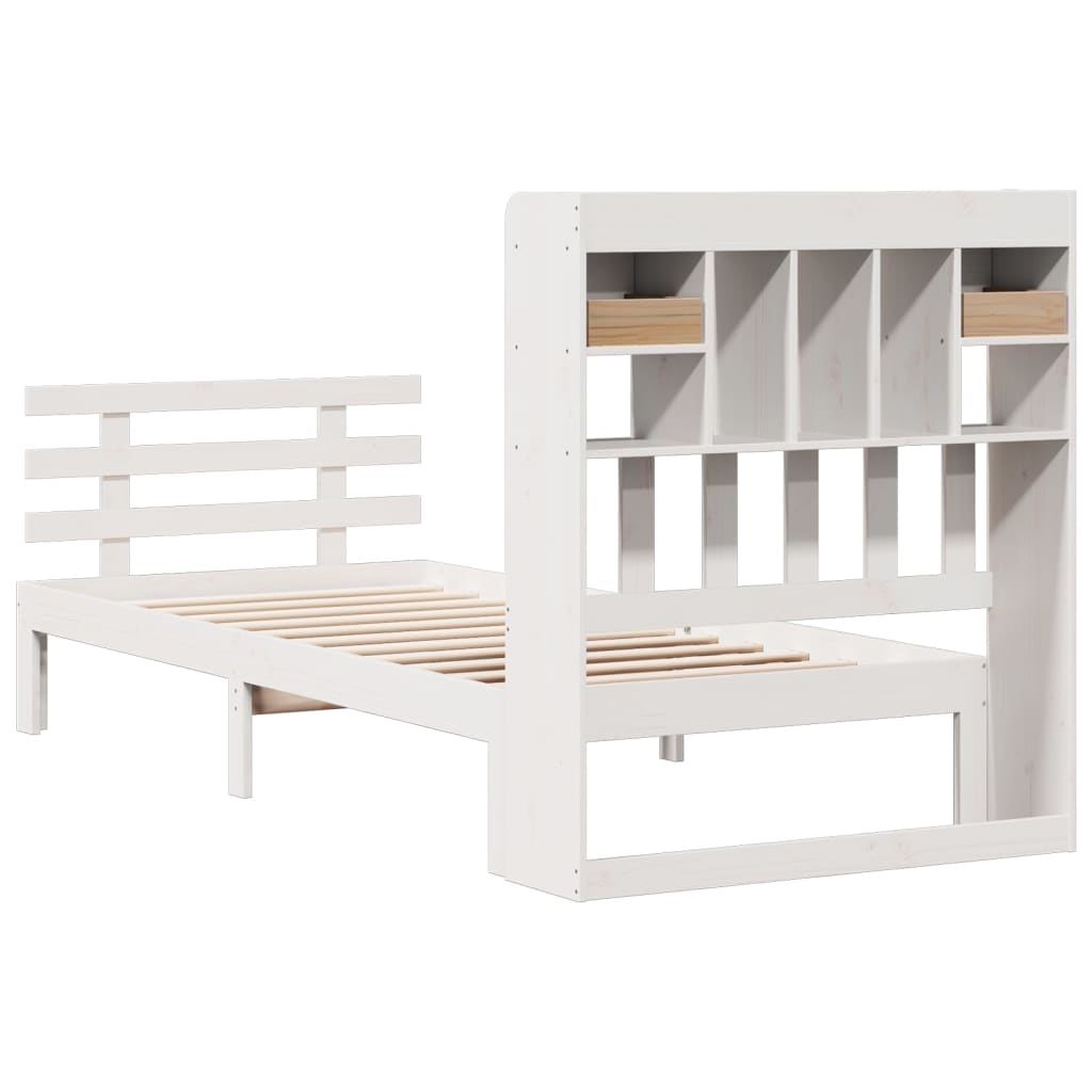 Letto con Libreria senza Materasso 75x190 cm in Legno Pino - homemem39