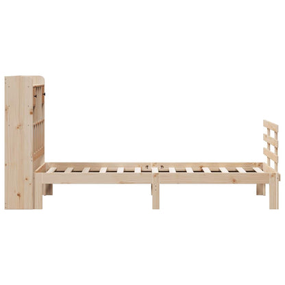 Letto Libreria senza Materasso 90x190 cm Legno Massello Pino - homemem39