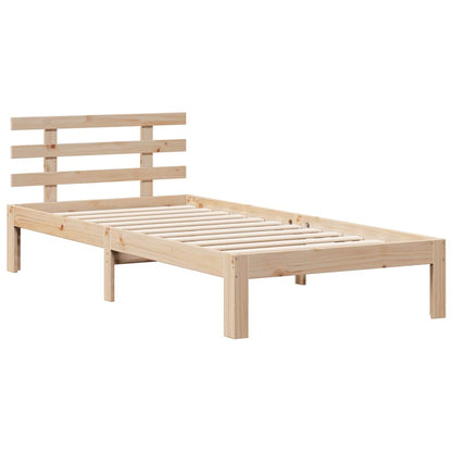 Letto Libreria senza Materasso 90x190 cm Legno Massello Pino - homemem39