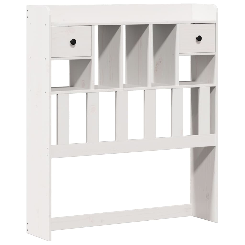 Letto Libreria senza Materasso Bianco 90x190 cm Massello Pino - homemem39