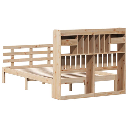 Letto Libreria senza Materasso 135x190 cm in Legno di Pino - homemem39