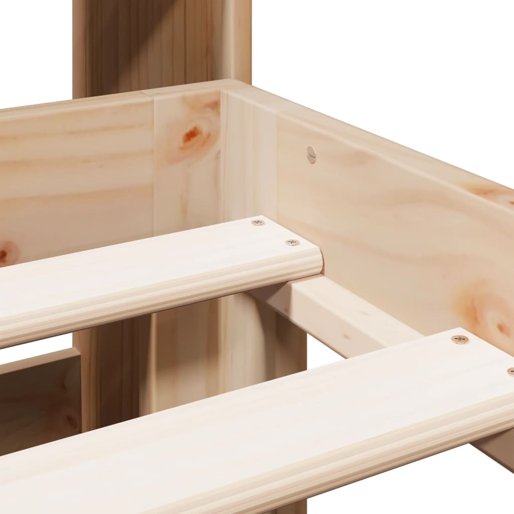 Letto Libreria senza Materasso 135x190 cm in Legno di Pino - homemem39