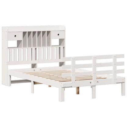 Letto Libreria senza Materasso Bianco 135x190 cm Legno di Pino - homemem39