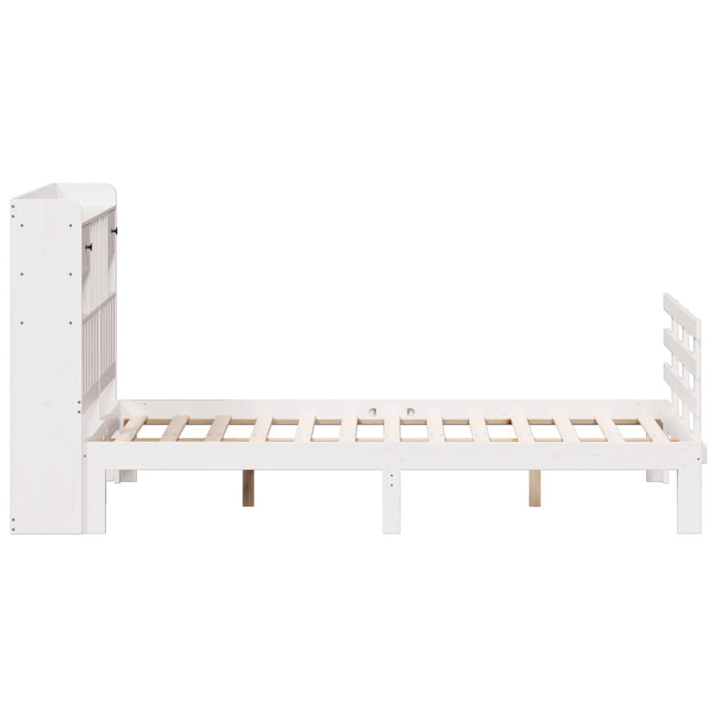 Letto Libreria senza Materasso Bianco 135x190 cm Legno di Pino - homemem39